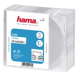 Hama CDDVDBlu-Ray Slim Jewel Cases x10, Transparent