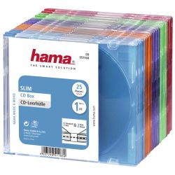 Hama CDDVDBlu-Ray Slim Jewel Cases x25, Coloured