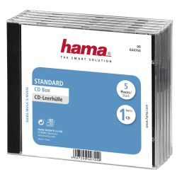 Hama Standard  CDDVDBlu-Ray Slim Jewel Cases x5, TransparentBlack