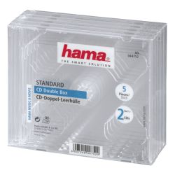 Hama 5x Double CDDVDBlu-Ray Cases, 2 Discs per case, Transparent