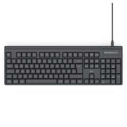 Hama CK-100 Wired USB Multimedia Keyboard, AI Assistant, Quiet Keys, Detachable Cable, Black