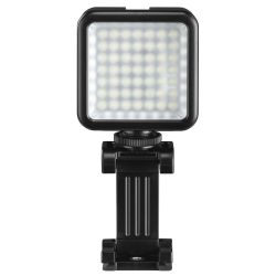 Hama 49 BD Portable LED Spotlight, Phone Holder, 6.4mm Tripod Thread, Flash Shoe Foot