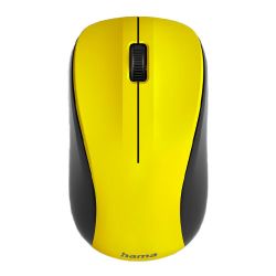 Hama MW-300 V2 Wireless Optical Mouse, 3 Buttons, Quiet, Ambidextrous, YellowBlack