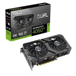 Asus DUAL RTX4060 Ti EVO OC, PCIe4, 16GB DDR6, HDMI, 3 DP, 2595MHz Clock, Overclocked 