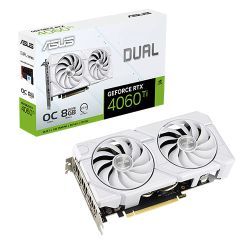 Asus DUAL RTX4060 Ti EVO White OC, 8GB DDR6, HDMI, 3 DP, 2595MHz Clock, Overclocked