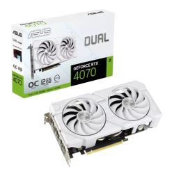 Asus DUAL RTX4070 EVO White OC, PCIe4, 12GB DDR6X, HDMI, 3 DP, 2550MHz Clock, Overclocked