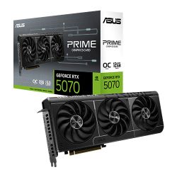 Asus PRIME RTX5070 OC, PCIe5, 12GB DDR7, HDMI, 3 DP, 2587MHz Clock, Overclocked, Compact 2.5 Slot Design