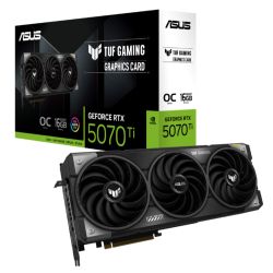 Asus TUF GAMING RTX5070 Ti OC, PCIe5, 16GB DDR7, 2 HDMI, 3 DP, 2610MHz Clock, RGB Lighting, Overclocked