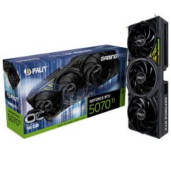 Palit RTX5070 Ti GamingPro OC, PCIe5, 16GB DDR7, HDMI, 3 DP, 2482MHz Clock, RGB Lighting, Overclocked