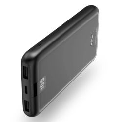 Hama Performance 10 10000mAh Fast Charge Powerbank, 2x USB-A & USB-C, LED Capacity Indicator, Grey