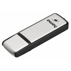 Hama Fancy 128GB USB 2.0 Memory Pen, Brushed Aluminium, Cap, Keyring, BlackSilver