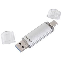 Hama C-Laeta 16GB USB-A & USB-C Memory Pen, Metal Casing, OTG, 40MBs, Silver