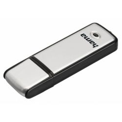 Hama Fancy 16GB USB 2.0 Memory Pen, Brushed Aluminium, Cap, Keyring, BlackSilver