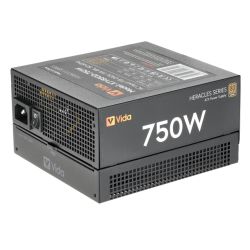 Vida 750W Heracles Black ATX Gaming PSU, 80+ Bronze, 14cm Ultra-Quiet FDM Fan, Flat Black Cables, Power Lead Not Included