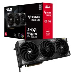 Asus TUF GAMING RX9070 OC, PCIe5, 16GB DDR6, HDMI, 3 DP, 2670MHz Clock, RGB Lighting, Overclocked