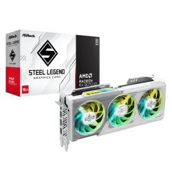 Asrock RX9070 XT Steel Legend 16GB, PCIe5, 16GB DDR6, HDMI, 3 DP, 2970MHz Clock, RGB Lighting, White