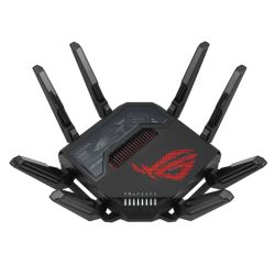 Asus ROG Rapture GT-BE98 BE25000 Quad-Band Wi-Fi 7 Gaming Router, 2x 10G Ports, 2.5G WAN, Game Acceleration, AiMesh, RGB Lighting 