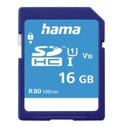 Hama 16GB SDHC Card, UHS-I Class 10, 80MBs