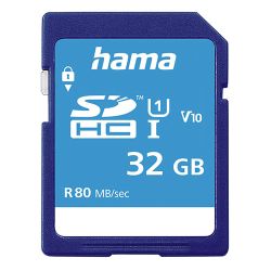 Hama 32GB SDHC Card, UHS-I Class 10, 80MBs