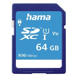 Hama 64GB SDXC Card, UHS-I Class 10, 90MBs