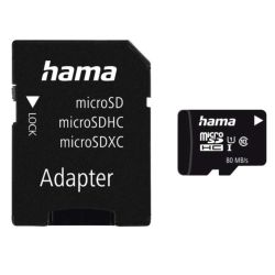 Hama 16GB MicroSDHC Card with SD Adapter, Class 10 UHS-I, Up to 80MBs