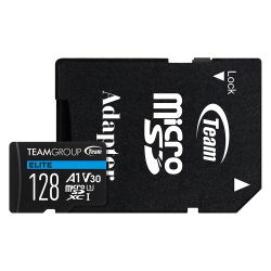 Team 128GB Elite A1 Micro SDXC Card with SD Adapter, UHS-I Class 3, U3, A1 App Performance, 100MBs