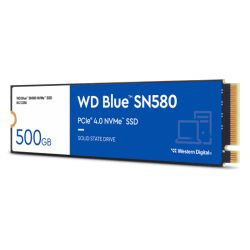 WD 500GB Blue SN580 M.2 NVMe Gen4 SSD, M.2 2280, PCIe4, TLC NAND, RW 40003600 MBs, 450K750K IOPS