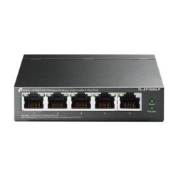 TP-LINK TL-SF1005LP 5-Port 10100 Unmanaged Desktop Switch, 4-Port PoE, Intelligent Power, Steel Case