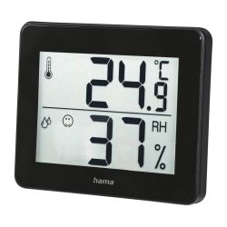 Hama TH-130 ThermoHygrometer - Thermometer, Hygrometer, Comfort Indicator, Black