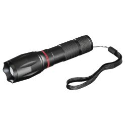 Hama Solid Pro 200 Lumen LED Torch w Lateral COB LED, 100m Range, Adjustable Beam Focus, Shockproof, Aluminium, Black