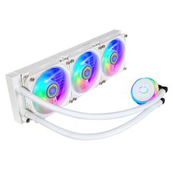 Cooler Master PL360 Flux ARGB 360mm Liquid CPU Cooler, 3x ARGB PWM Fans, RGB Pump Head, RGB Controller, White