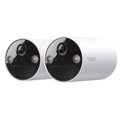 TP-LINK TAPO C410 Smart Wire-Free 2K IndoorOutdoor Security Cameras 2-Pack, 6400mAh Battery, Colour Night Vision, AI Detection, Alarms, 2-Way Audio, No Hub Required