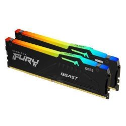 D564G60FBB36K2R - Kingston Fury Beast RGB 64GB Kit 2 x 32GB, DDR5, 6000MHz, CL36, 1.35V, ECC, PMIC, AMD EXPO & Intel XMP 3.0, Black, DIMM Memory Kingston Fury Beast RGB 64GB Kit 2 x 32GB, DDR5, 6000MHz, CL36, 1.35V, ECC, PMIC, AMD EXPO & Intel XMP 3.0, Black, DIMM Memory